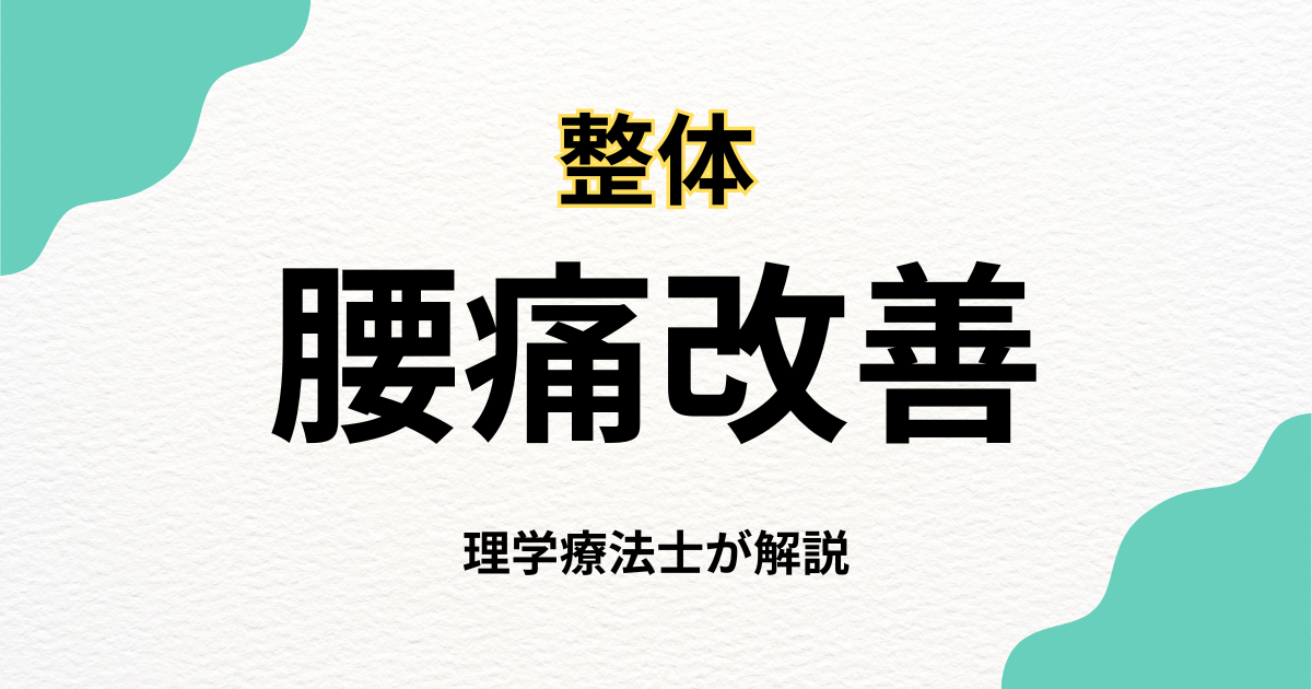理学療法士が解説する整体で腰痛を改善する方法|Habi Gym