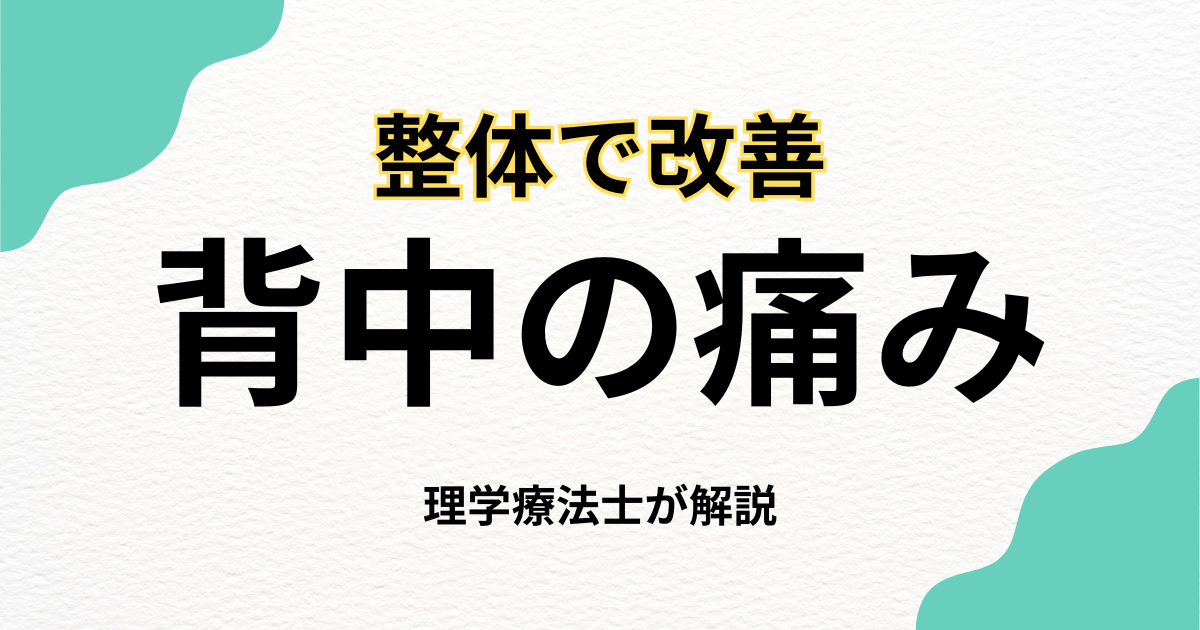 背中の痛みを整体で改善する方法｜Habi Gym