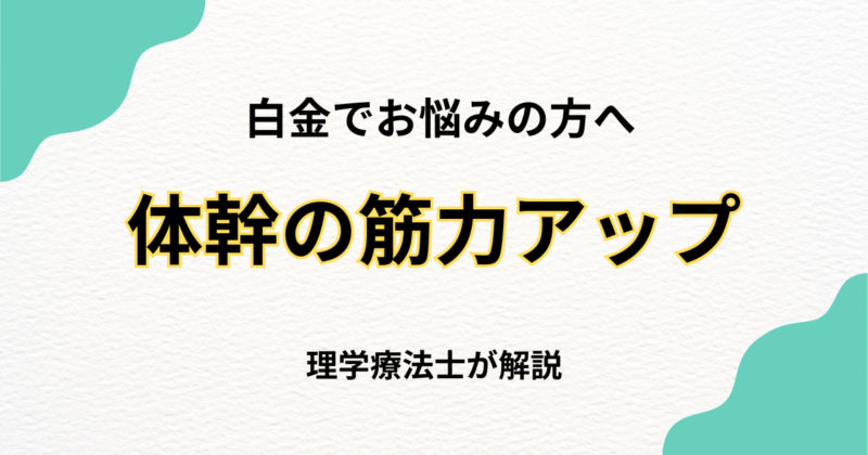白金で体幹筋機能低下を改善する整体の選び方｜Habi Gym