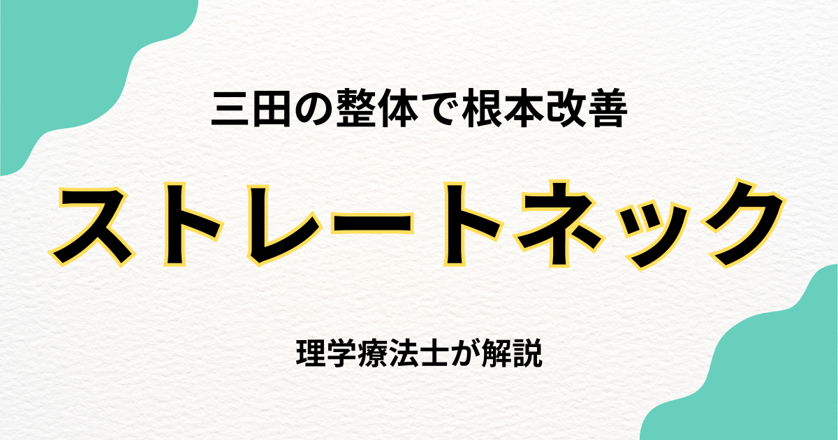 三田でストレートネック改善なら整体の専門知識が重要｜Habi Gym