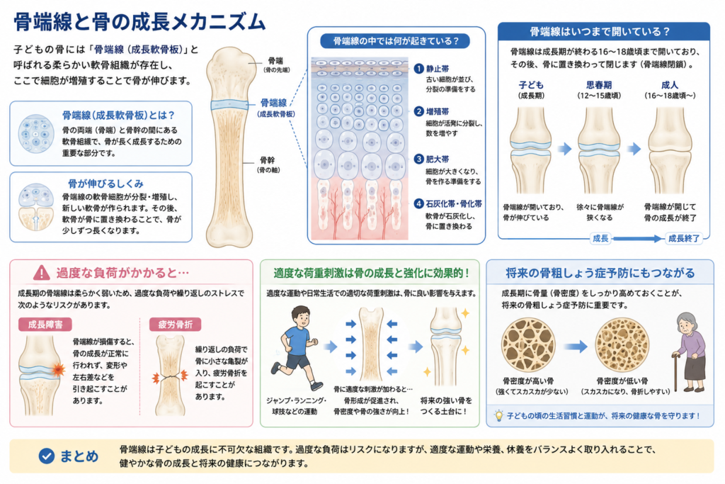 骨端線と骨の成長メカニズム