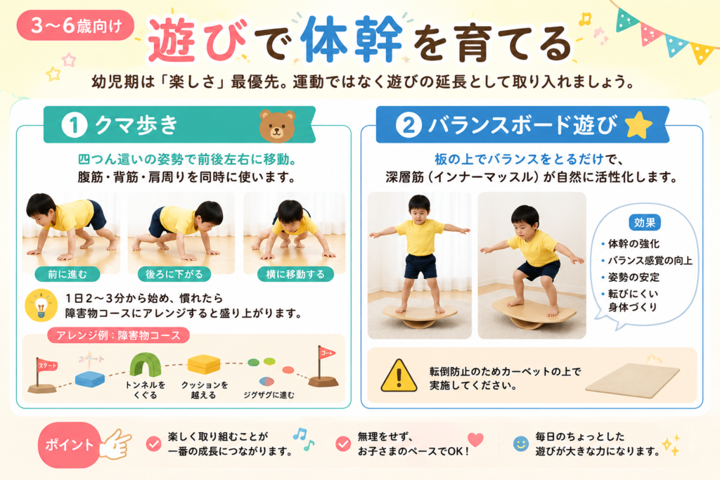 3〜6歳向け:遊びで体幹を育てる
