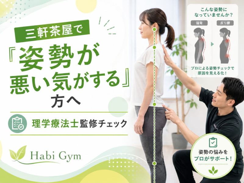 三軒茶屋で「姿勢が悪い気がする」方へ｜理学療法士監修チェック｜Habi Gym