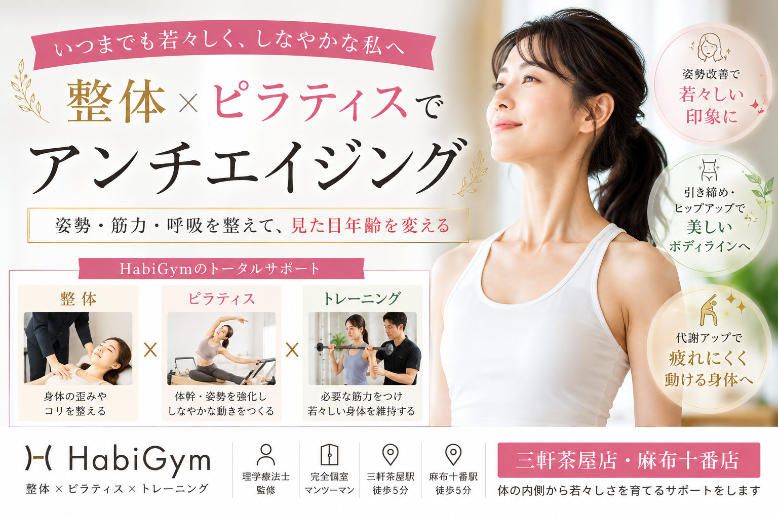 アンチエイジングにピラティスと整体は効果的？理学療法士が解説｜HabiGym