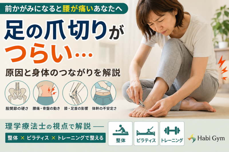 足の爪切りがつらい原因とは｜股関節と腰の動きから解説｜Habi Gym