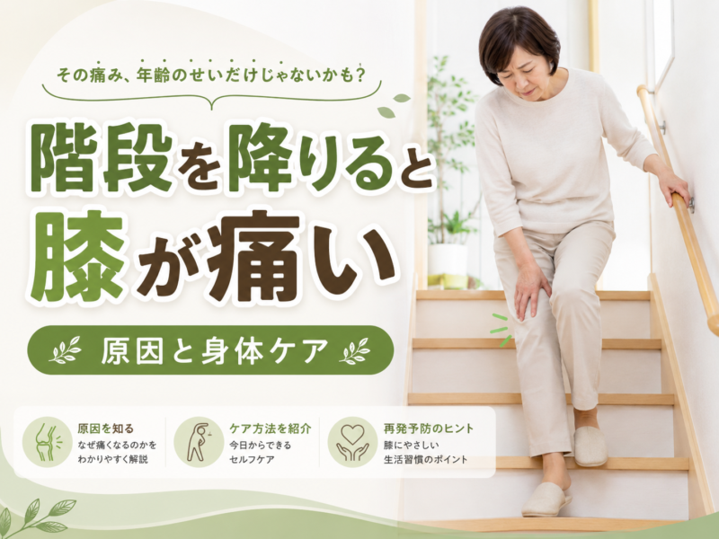 階段を降りると膝が痛い原因とは｜股関節・膝・足首の動きから解説｜Habi Gym