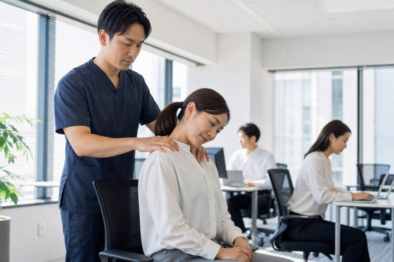 従業員の腰痛肩こり対策に有効なオフィス整体紹介
