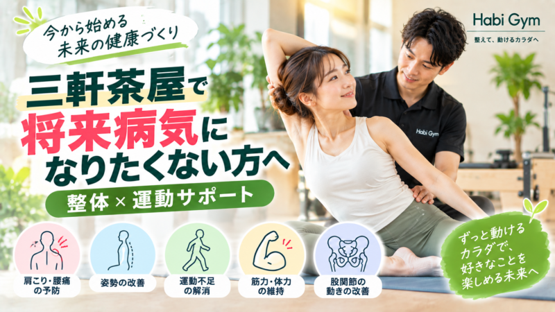 三軒茶屋で「将来病気になりたくない」と考えている方へ｜整体×運動サポート